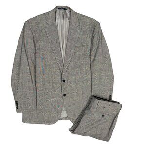 Brooks Brothers Suit 2pc BrooksCool Full Canvas Stretch Wool Glen Check 46R W40